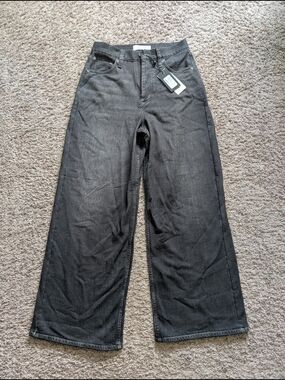 rag & bone Charcoal Black Wide-Leg Jeans